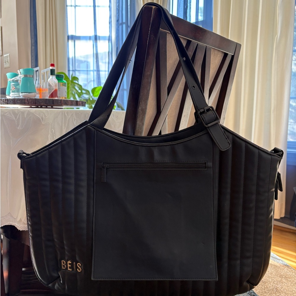 BEIS Black Overnighter Tote Bag